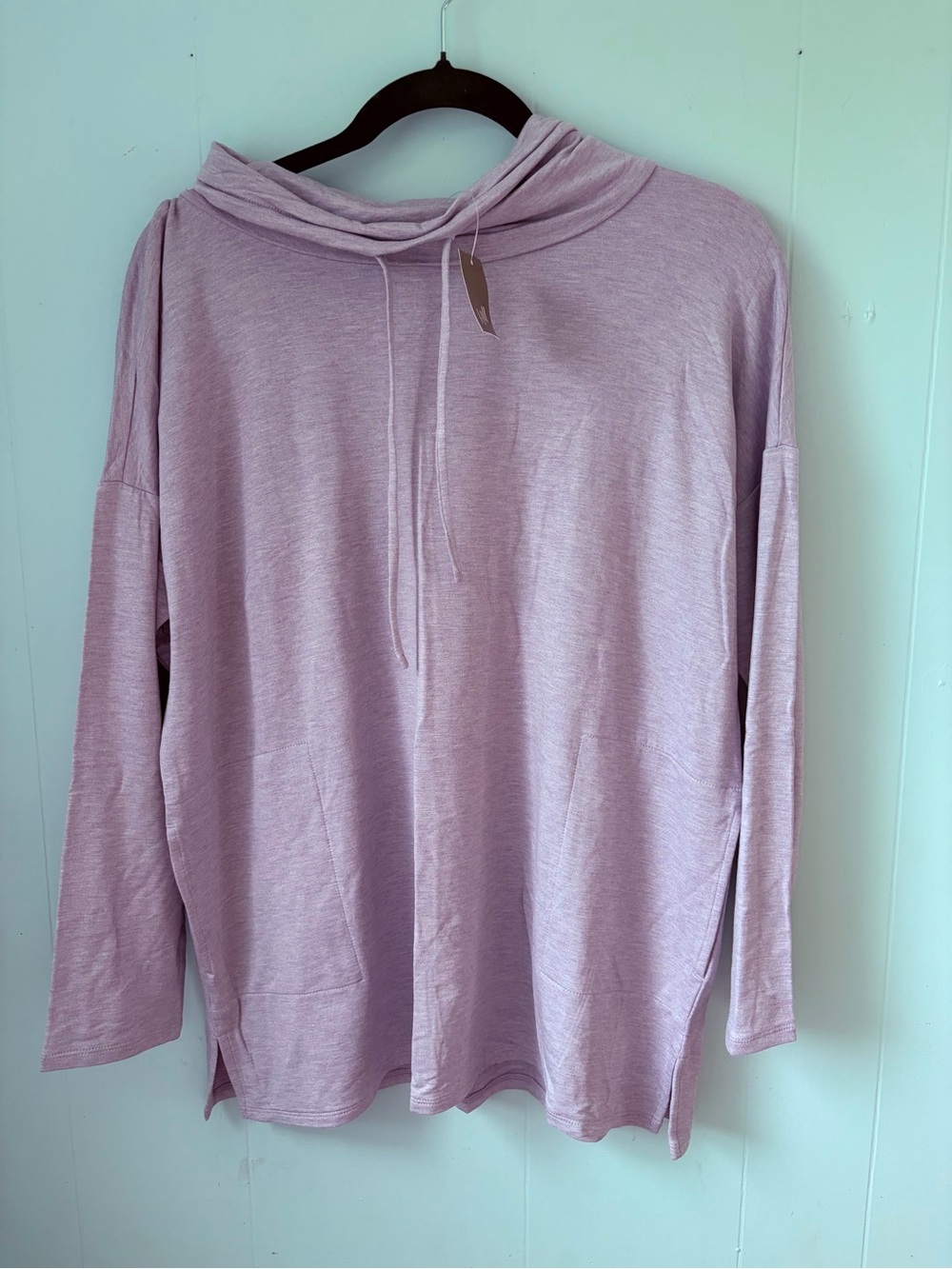 J.Jill Relaxed Lilac Eco Terry Hooded Pocket Tunic Sweatshirt NWT M